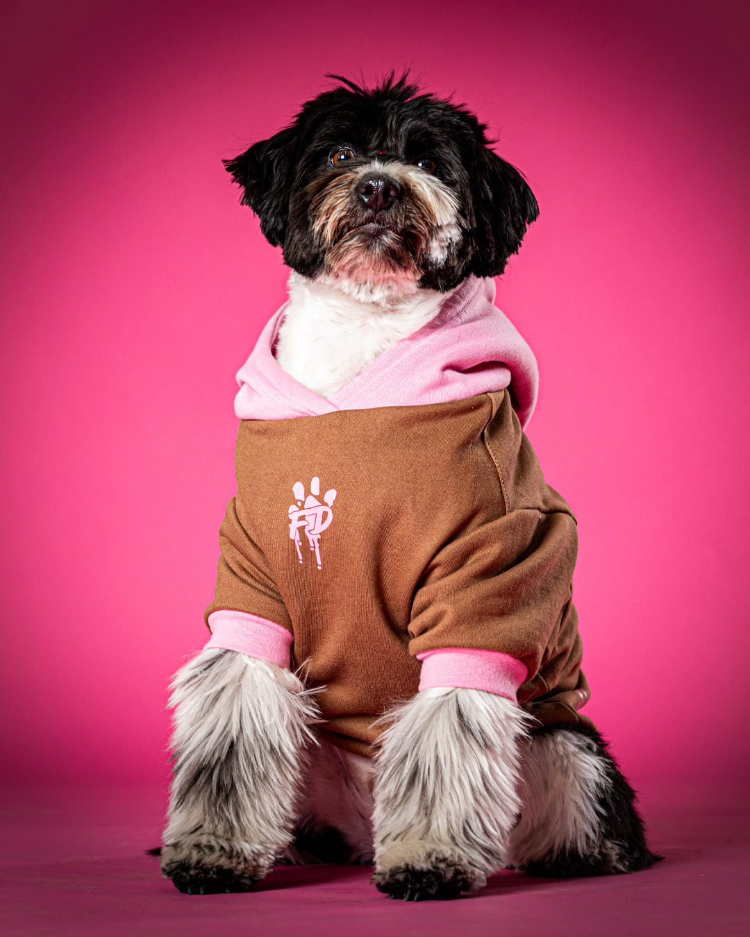 Polerón de Algodón para Perros - Colección FD25 2025 | Colores de Temporada y Estampados Exclusivos Café moka / Rosado